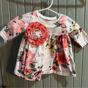 Upcycled Old Navy Baby Dress | Size 0–3 Months | Hand-Embellished Floral Set